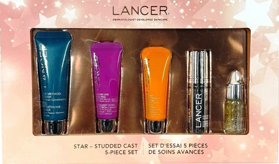 Lancer The Method Star Studded 5 PC Set Skincare Peptide Drops Booster Eye