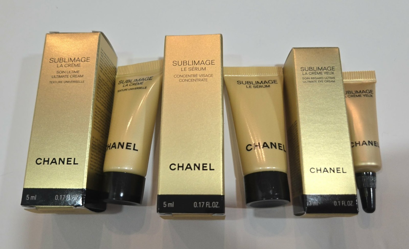 CHANEL SUBLIMAGE 9 Pieces Bundle with SUBLIMAGE Pouch,Chanel Jars & Puff,New
