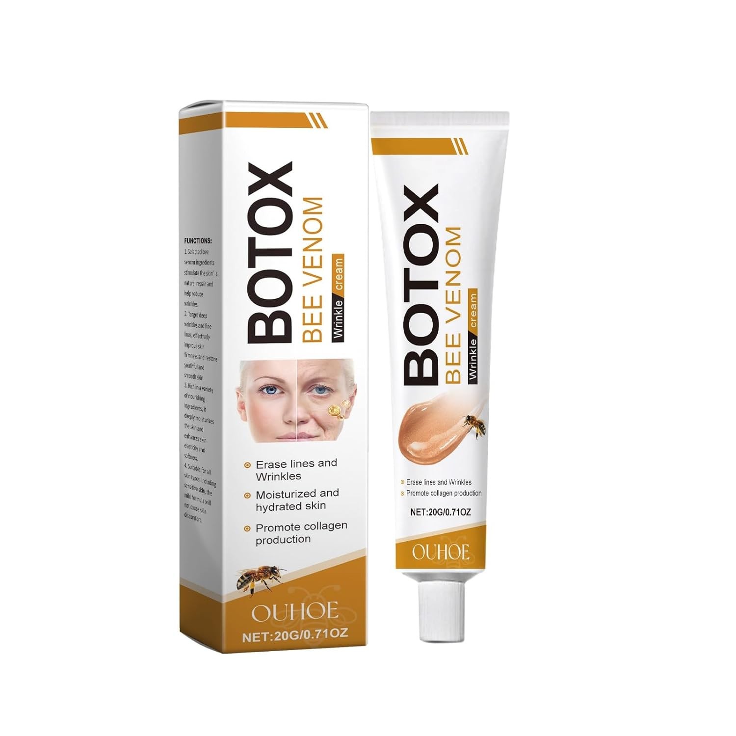 2 Pcs Bee Venom Face Cream Anti Aging Firming Moisturizer Skincare