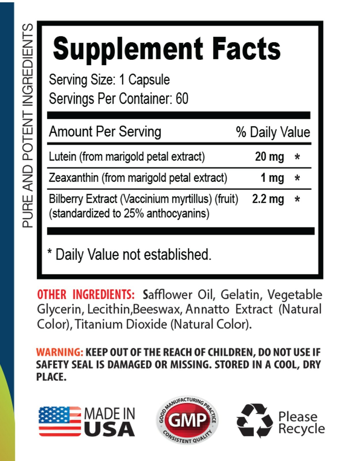 eye supplements for adults natural – EYE VISION GUARD – lutein bilberry 2B