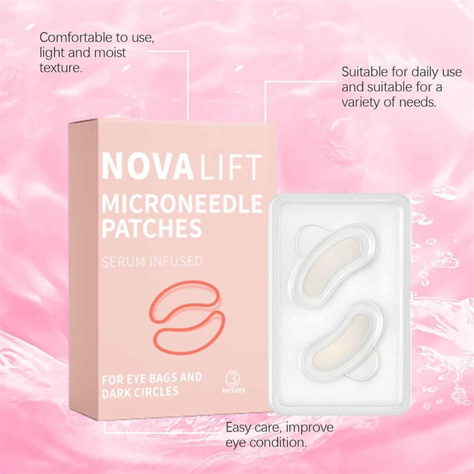 3X Micro-needle Eye Patch Hyaluronic Acid Anti-wrinkle Eye Mask Remove Fine Line
