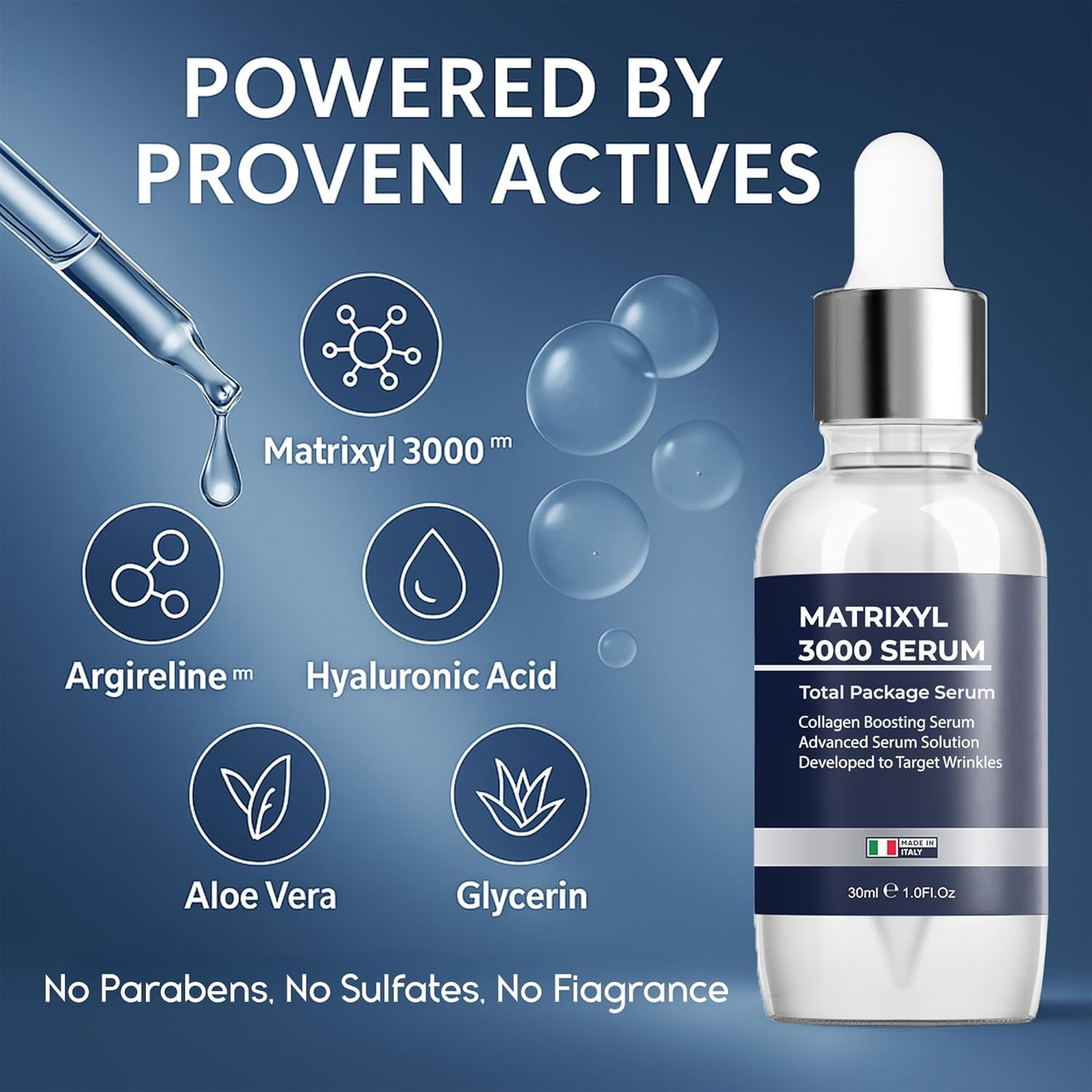 Matrixyl 3000 Total Package Serum with Hyaluronic Acid, Argireline Serum for Ant