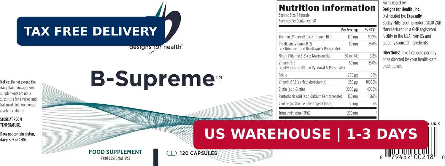 Designs for Health Methylated Vitamin B Complex – Vitamin B Supplements with B12