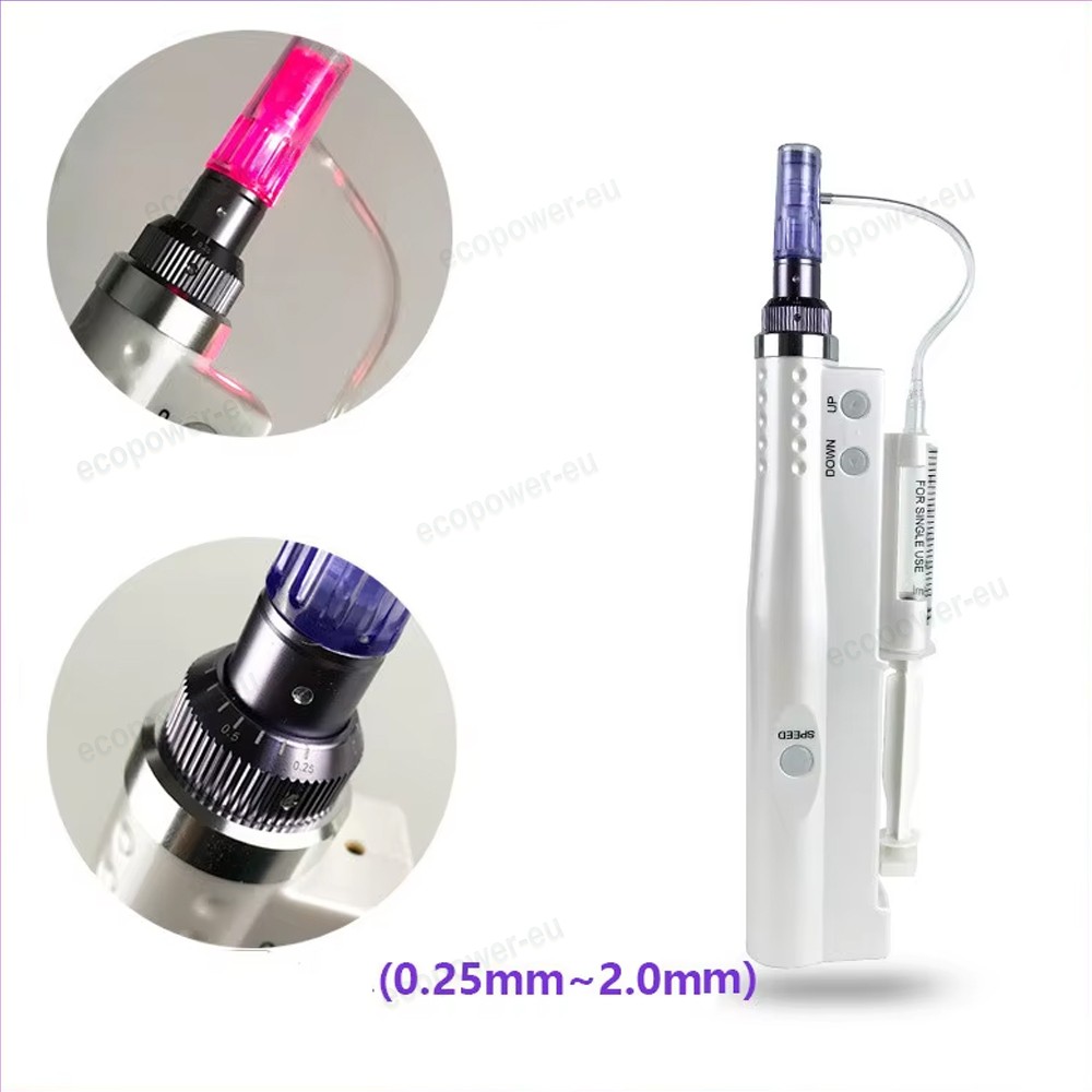 2 In1 Mesotherapy Gun Tip Therapy Skin Care Water Injection Pen w/ 10-30pcs Pin