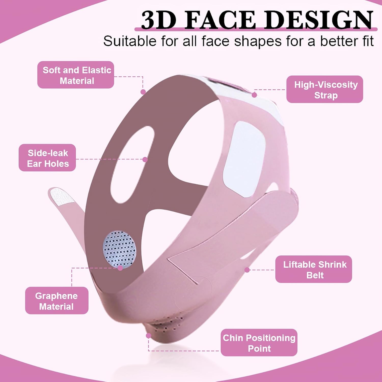 NEW Adjustable Chin Strap Jawline Shaper Exerciser Reusable V-Line Face Mask USA