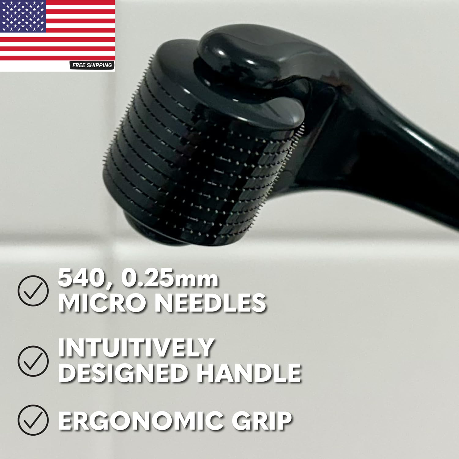 Derma Roller for Face, Body and Scalp – Microneedling for Men and Women with 540