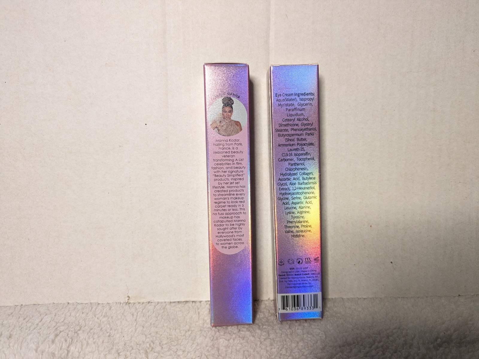 2 Pack Manna Kadar MK Vitamin C Collagen Eye Cream 1.69oz Ea For Daily Use