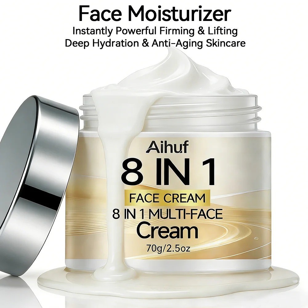 2PCS 8-in-1 Collagen Day & Night Cream Retinol Hyaluronic Firming Moisturizer