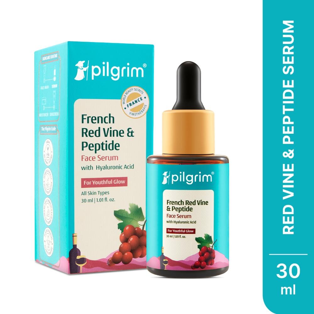 Pilgrim Red Vine serum (30ml) with Hyaluronic & peptides ( Packaging may vary )