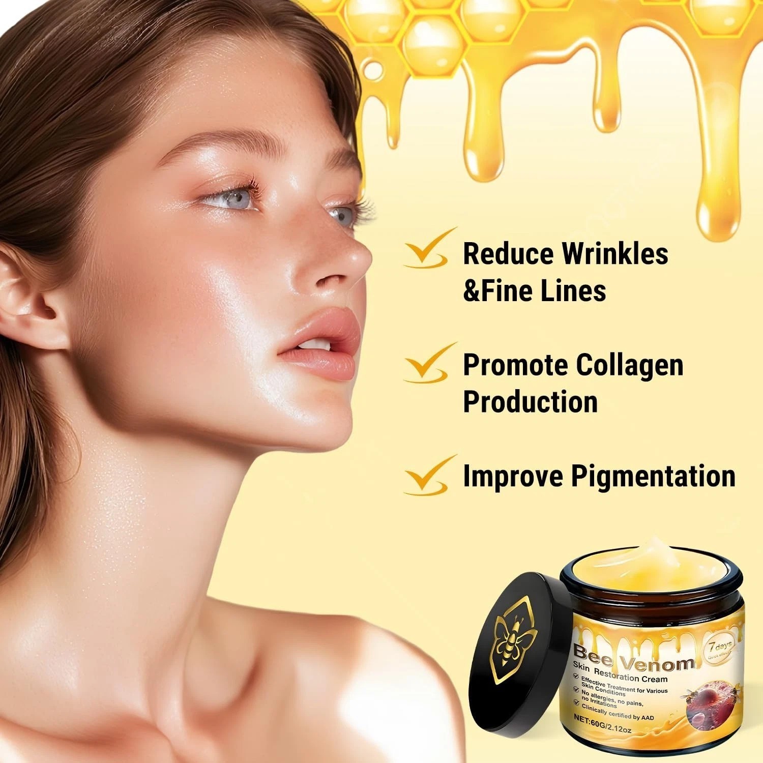 2PCS Bee Venom Skin Restoration Cream, Bee Venom Skin Treatment Cream, Effective