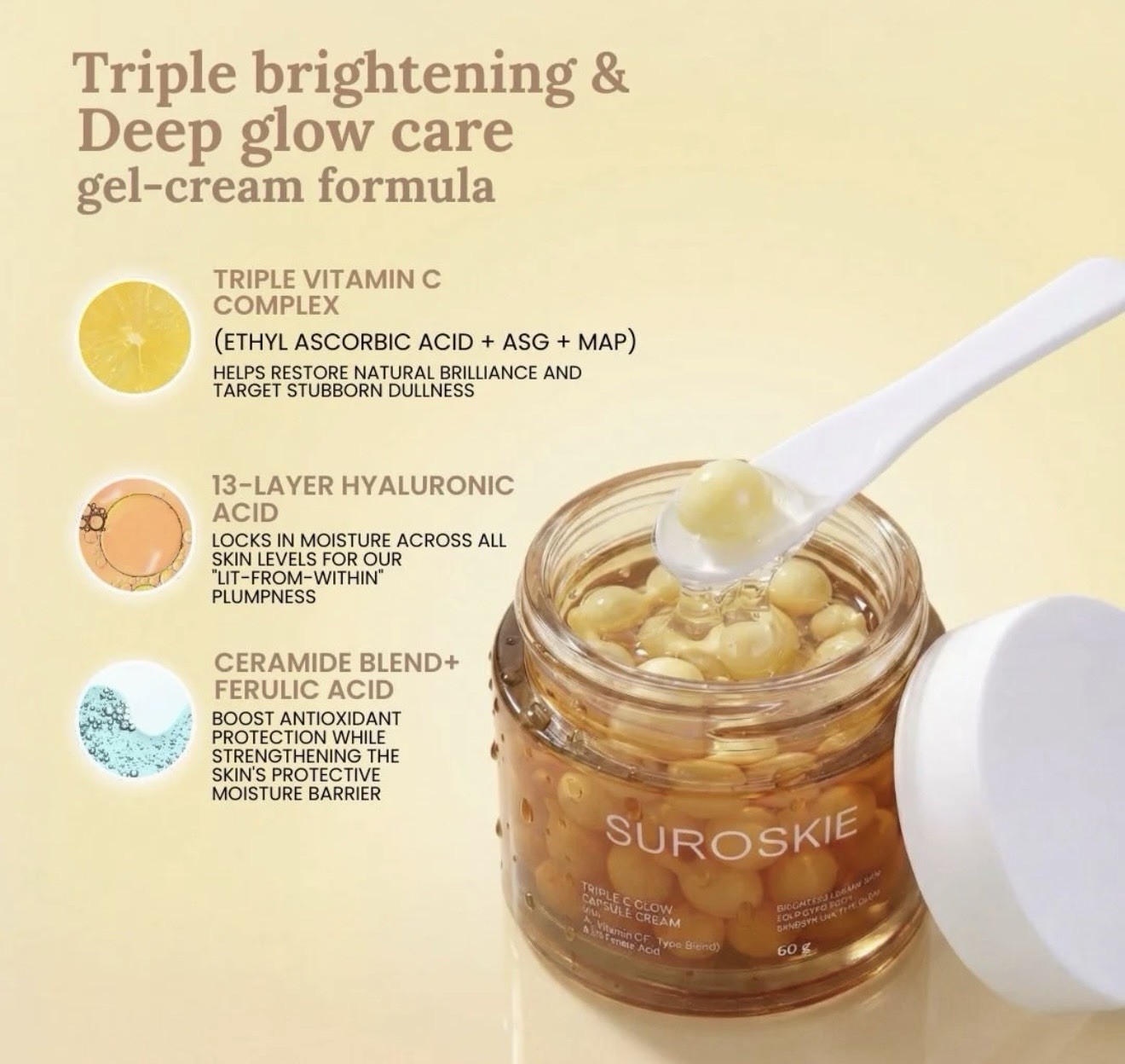 Suroskie Spotless Capsule Cream 60g &Suroskie Triple C Glow Capsule Cream 60g