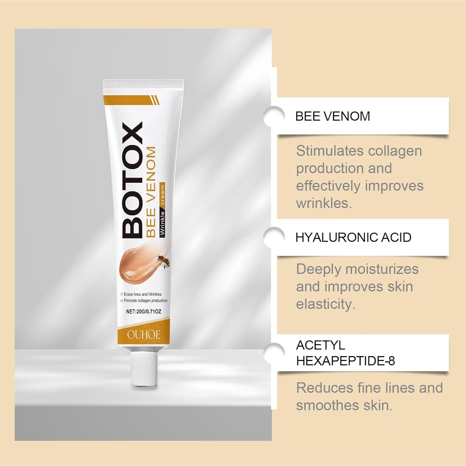 2 Pcs Bee Venom Face Cream Anti Aging Firming Moisturizer Skincare