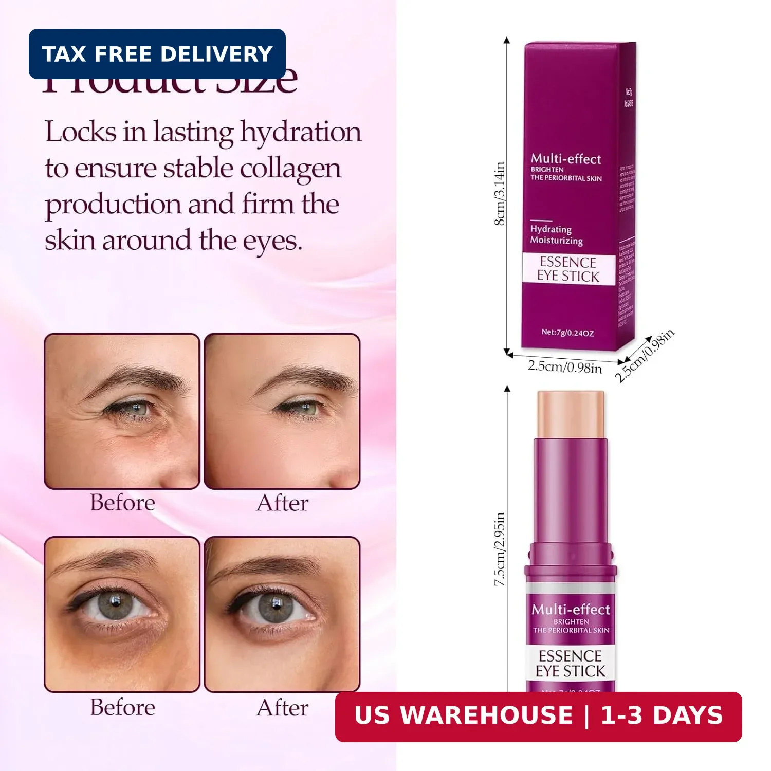 Multi Balm Stick, Moisturizer Stick for Eyes, Face, Neck, Collagen Moisturizer,