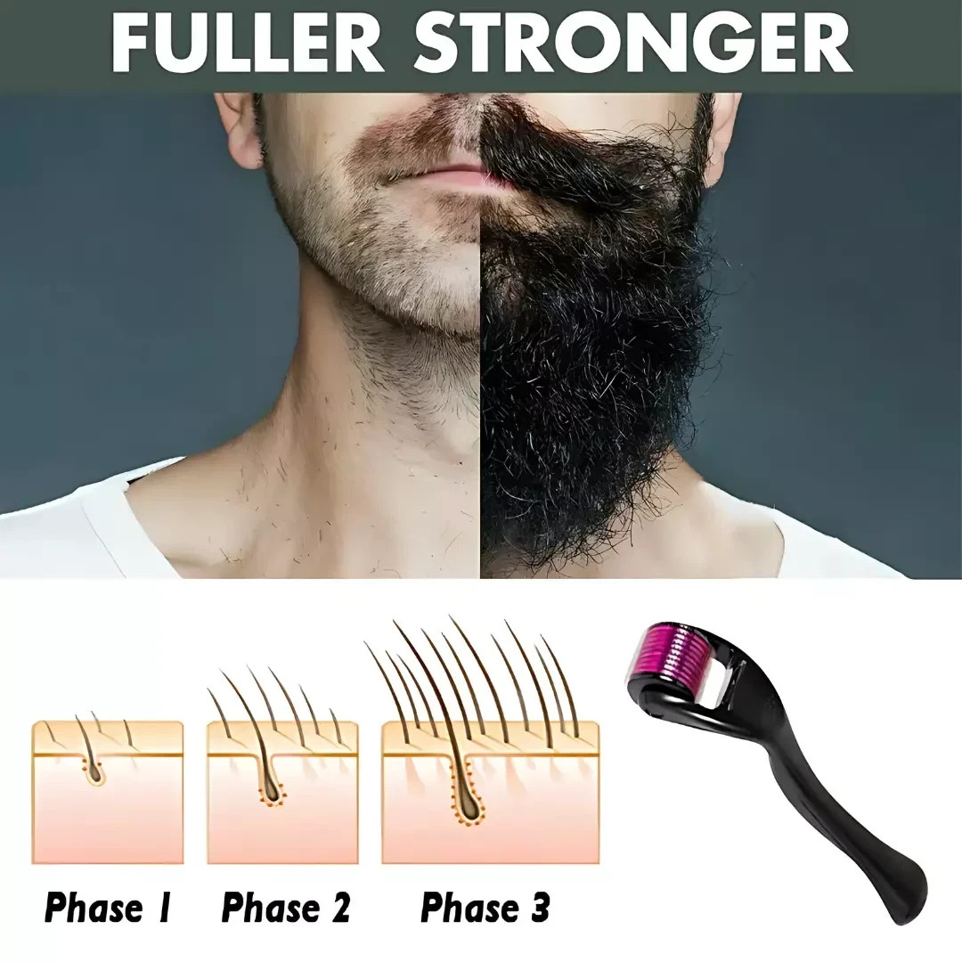 Professional Titanium Derma Roller 540 Microneedle Beard & Hair Growth Skin Care