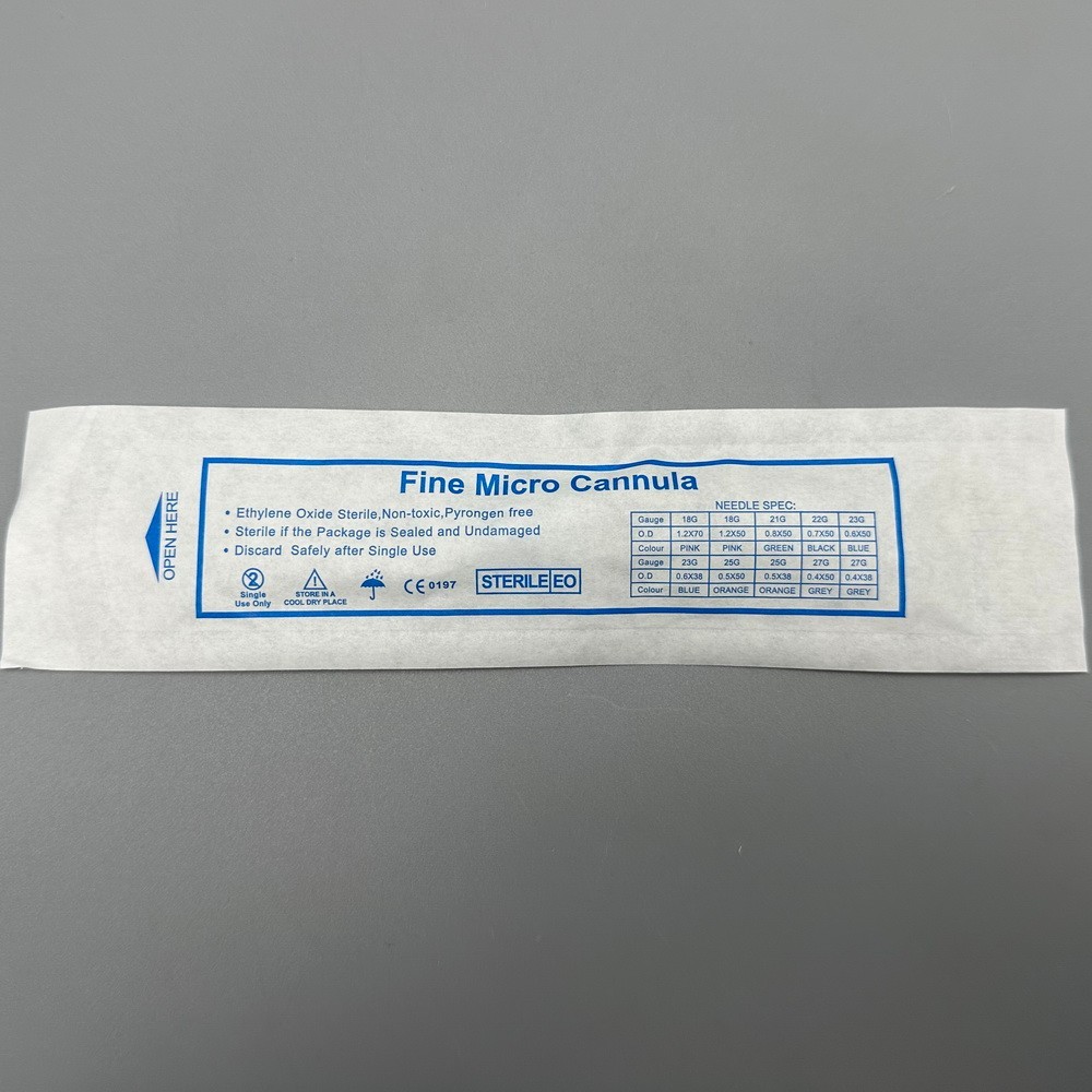 50Pcs Disposable Sterile Micro Cannula with Puncture Blunt Tip for Acid Fillers