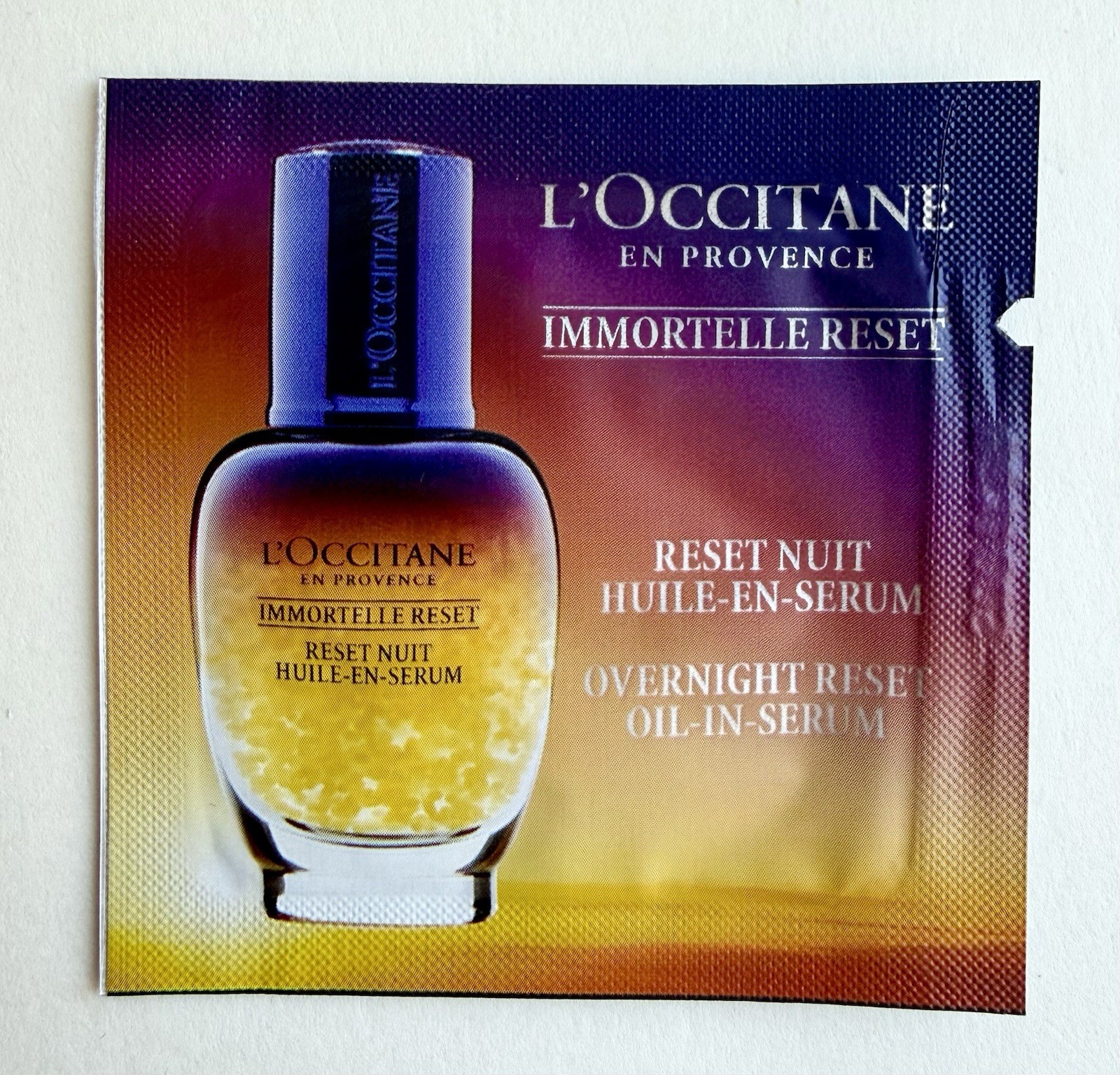 L’Occitane Immortelle Overnight Reset Oil-In-Serum – Lot of 20 Sample Packets