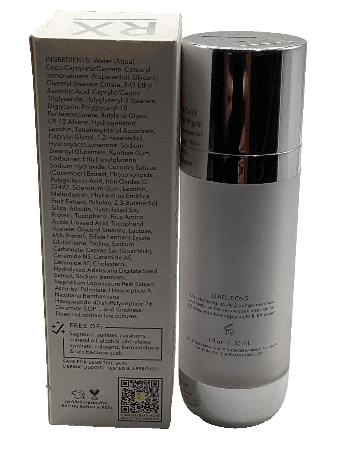 Beekman 1802 -MILK RX Advanced Better Aging Wrinkle Serum 1oz/30 ml NEW IN BOX