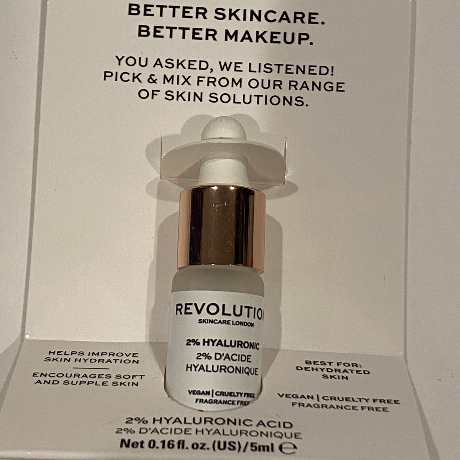 NEW Revolution Skincare London 2% Hyaluronic Acid 0.16oz Deluxe Sample Size