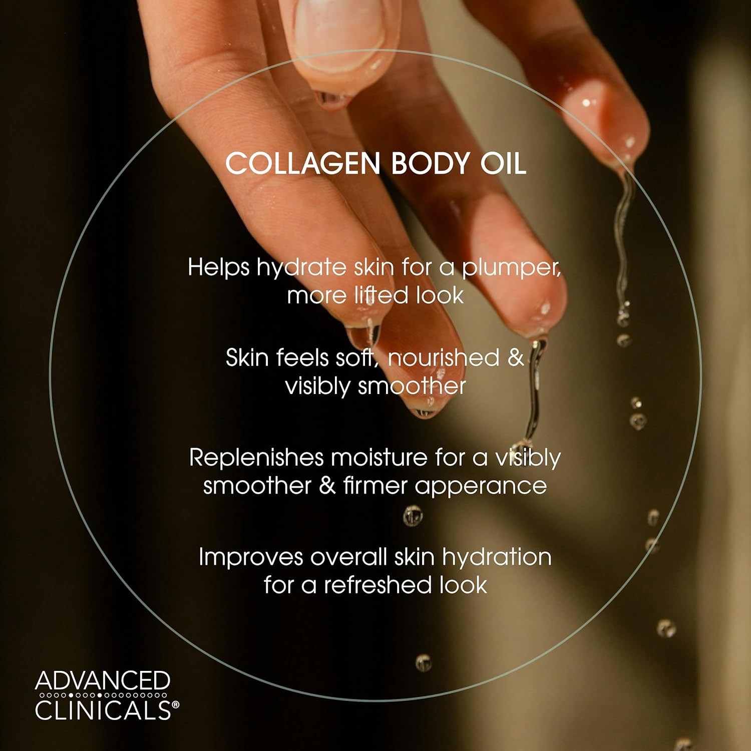 Advanced Clinicals Hydrating Collagen Oil Body & After Shower 3.8fl oz No Box