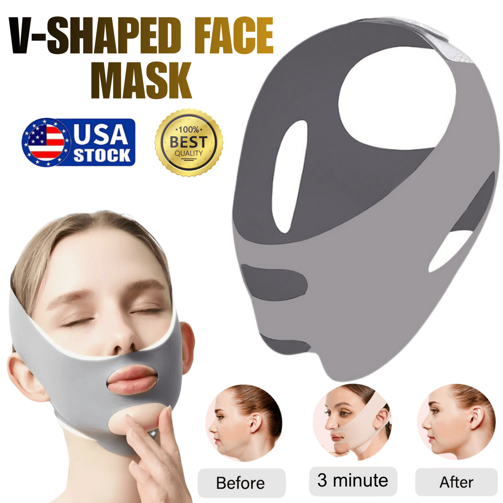 Adjustable Chin Strap Jawline Shaper & Exerciser V-Line Facial Shaper Wrap USA