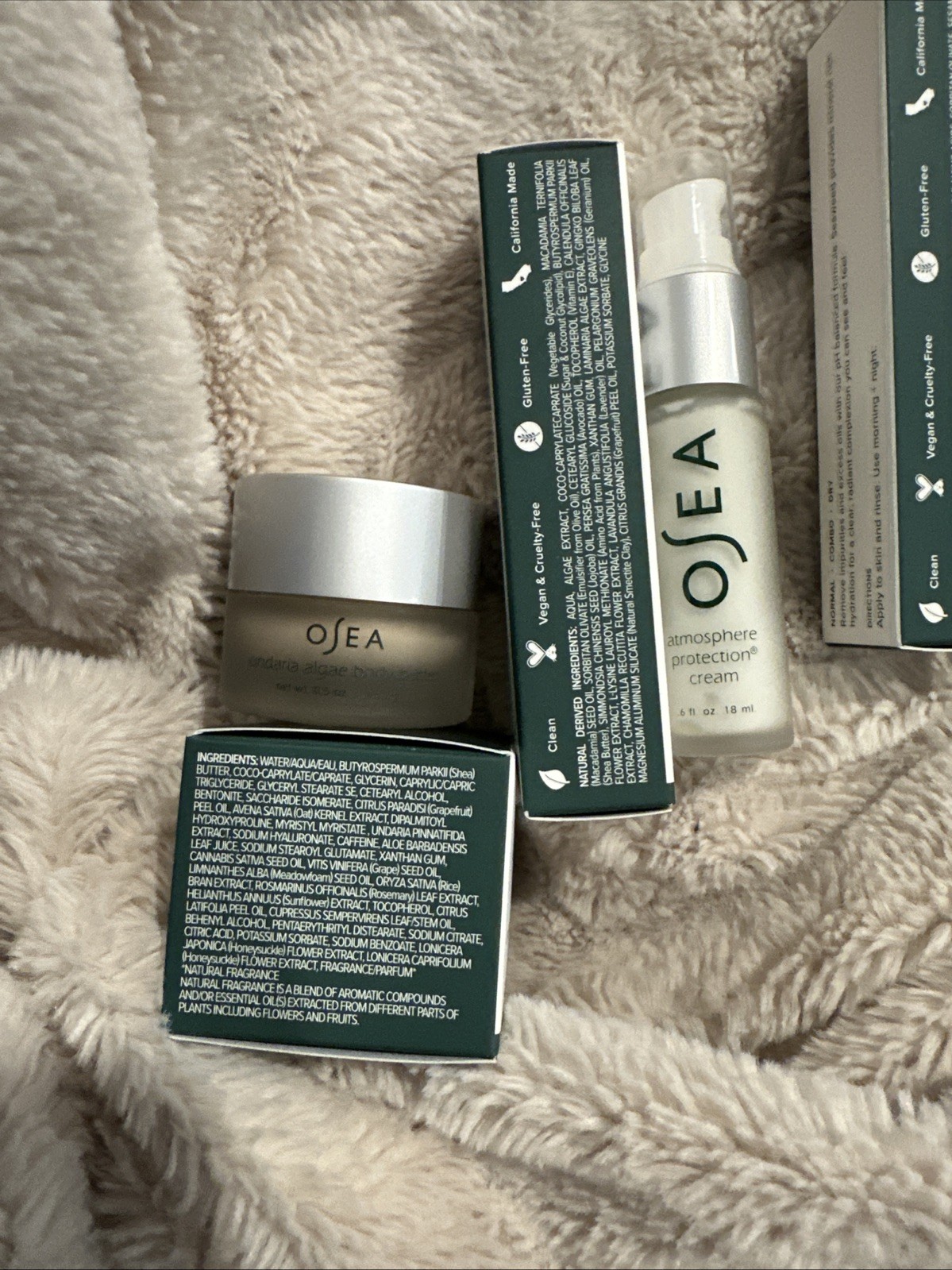 OSEA LOT Of 4 Undaria Algae Body Butter Atmosphere Cream, Cleanser, AHA Serum
