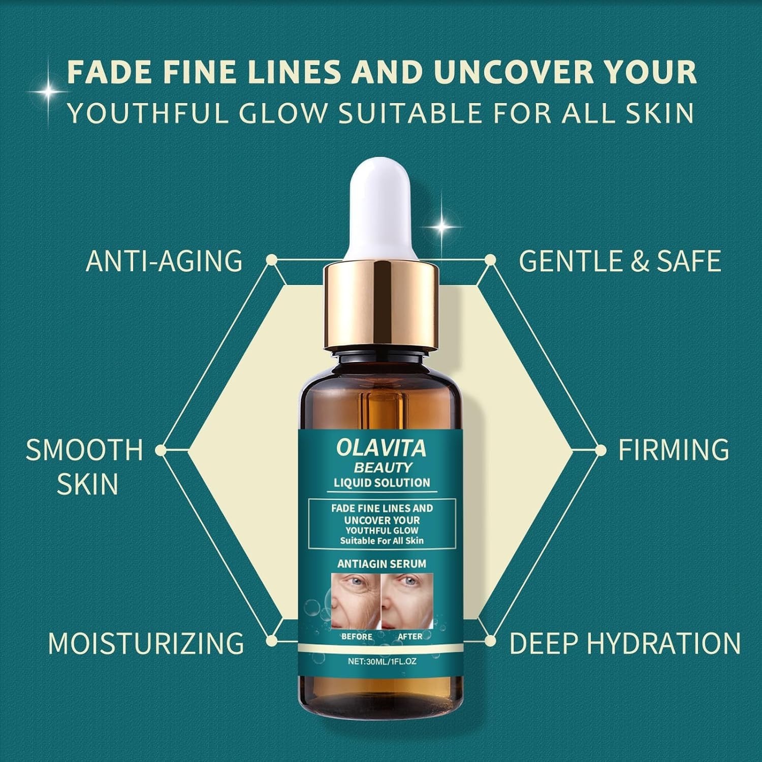 OLAVITA Liquid Solution Anti Aging Serum–Upgraded version,Olavita Facial Serum
