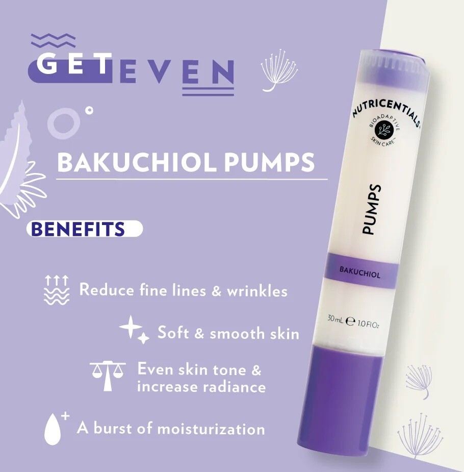 NuSkin Nu Skin Nutricentials Bakuchiol Pump, 1.0 fl oz(30 ml), Exp 7/2025