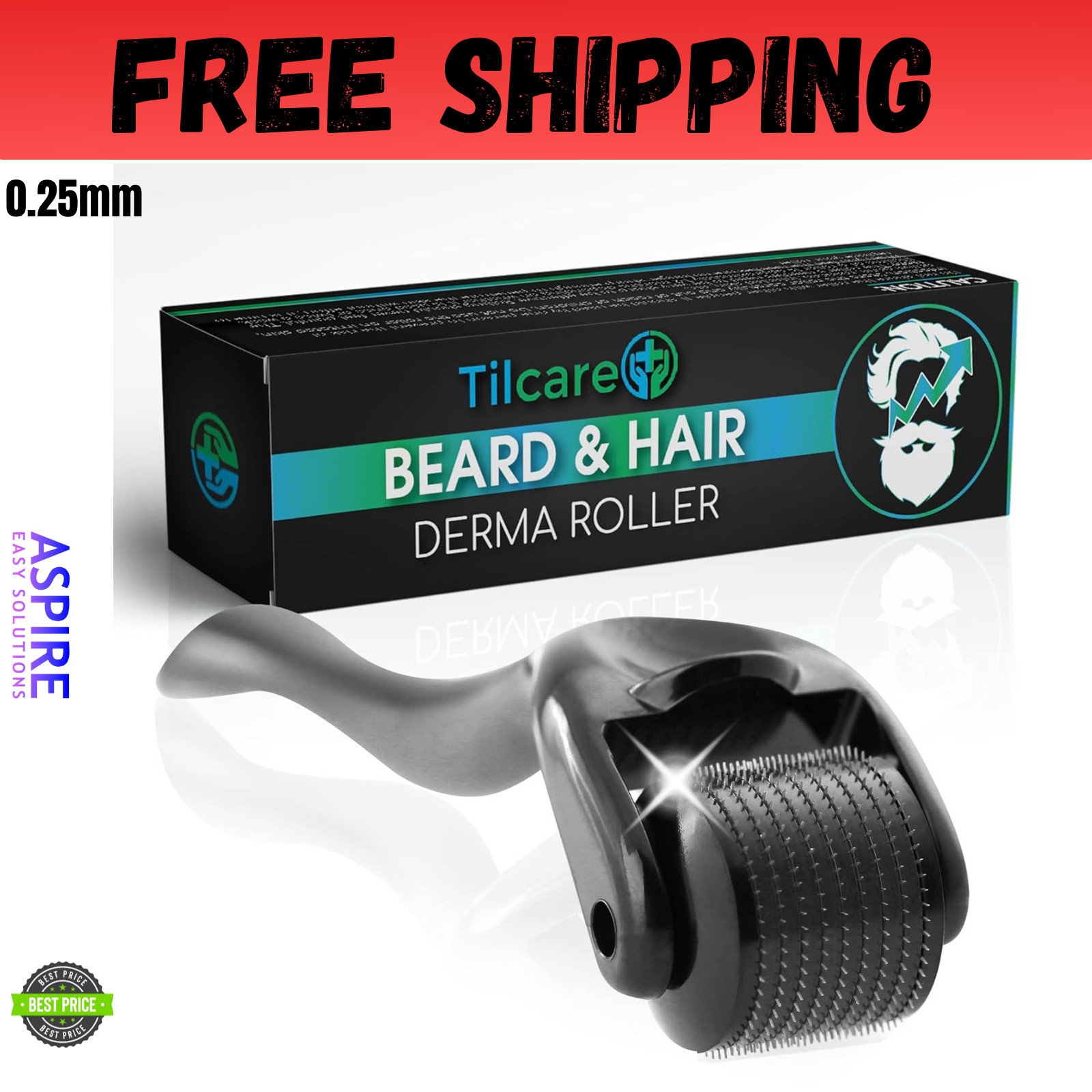 Rodillo De Titanio Para El Crecimiento & Cuidado De La Barba, Beard Derma Roller