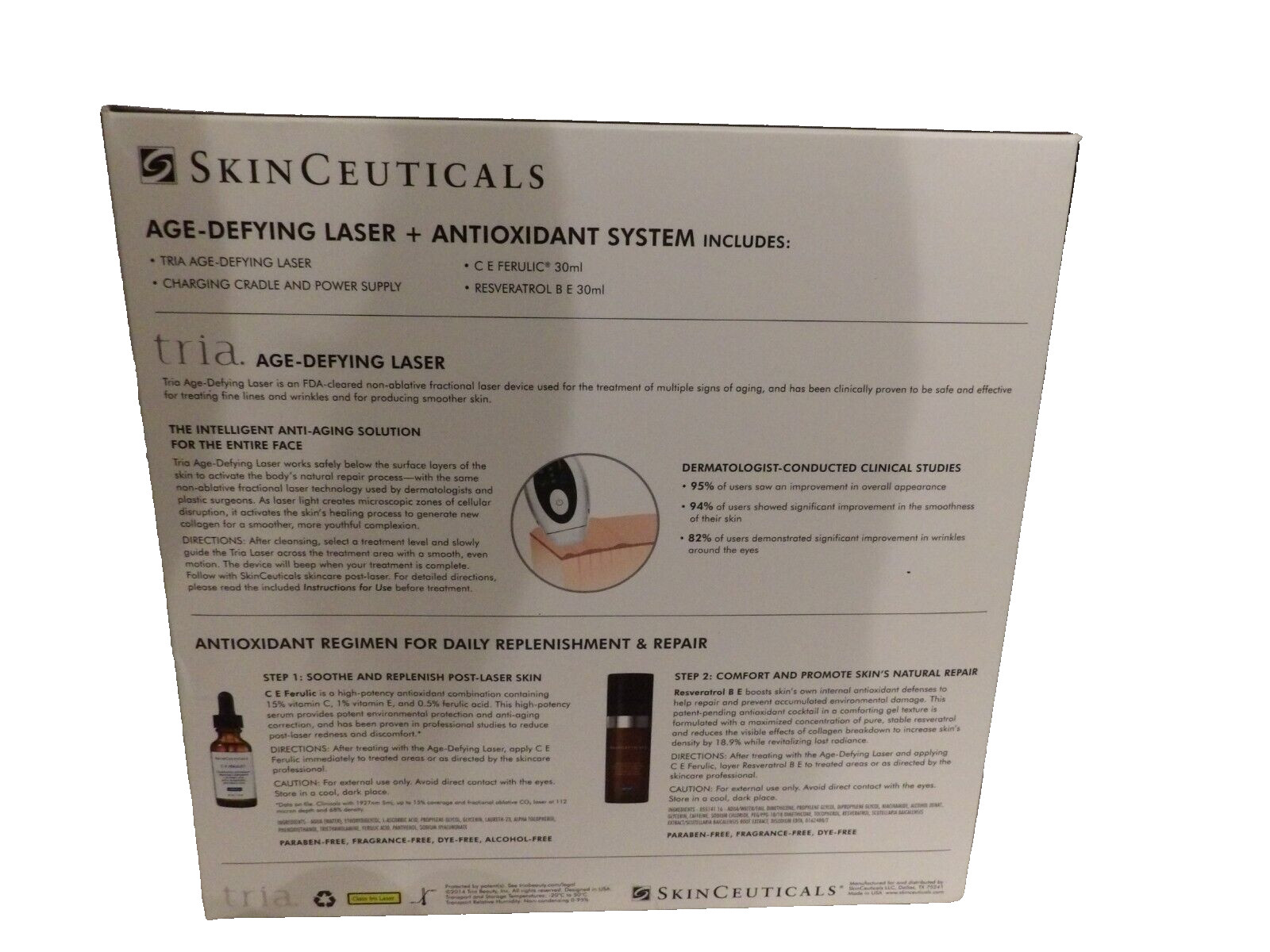 TRIA Beauty Laser Anti-Aging SkinCeuticals C E Ferulic Resveratrol Skin Regimen