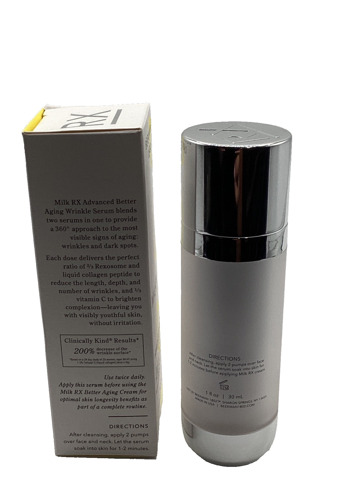 Beekman 1802 -MILK RX Advanced Better Aging Wrinkle Serum 1oz/30 ml NEW IN BOX