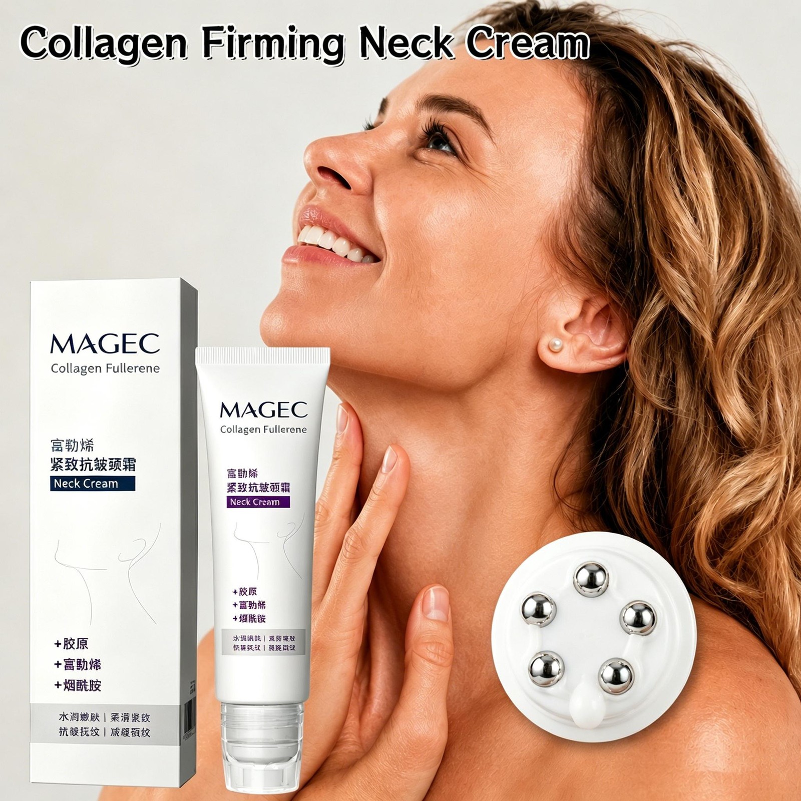 5PCS Magec Collagen Fullerene Neck Cream – Neck Skincare with Collagen