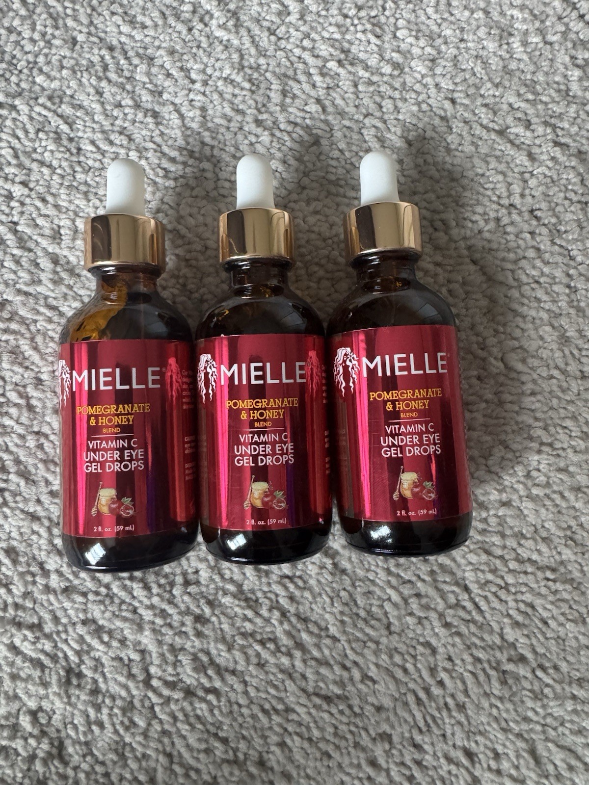 4 PACK Mielle Organics Pomegranate Honey Blend Vitamin C Under Eye Gel Drops 2oz