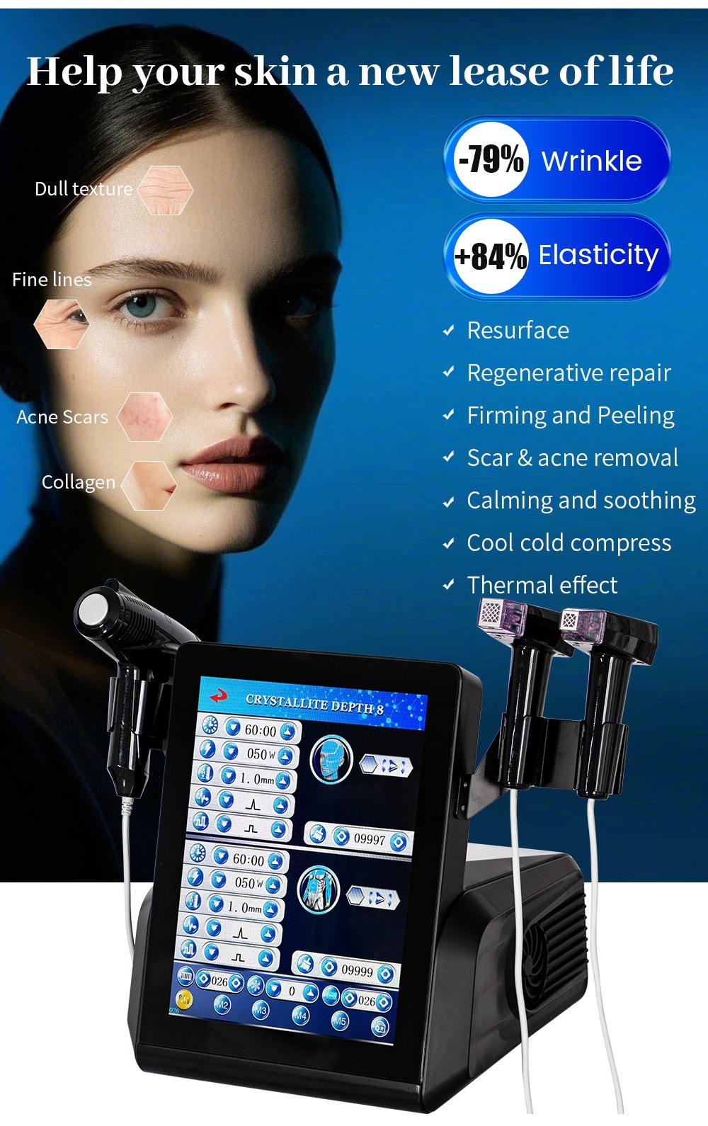 3 IN 1 Fractional Face Lifting Body Tightening Skin Rejuvenation Machine