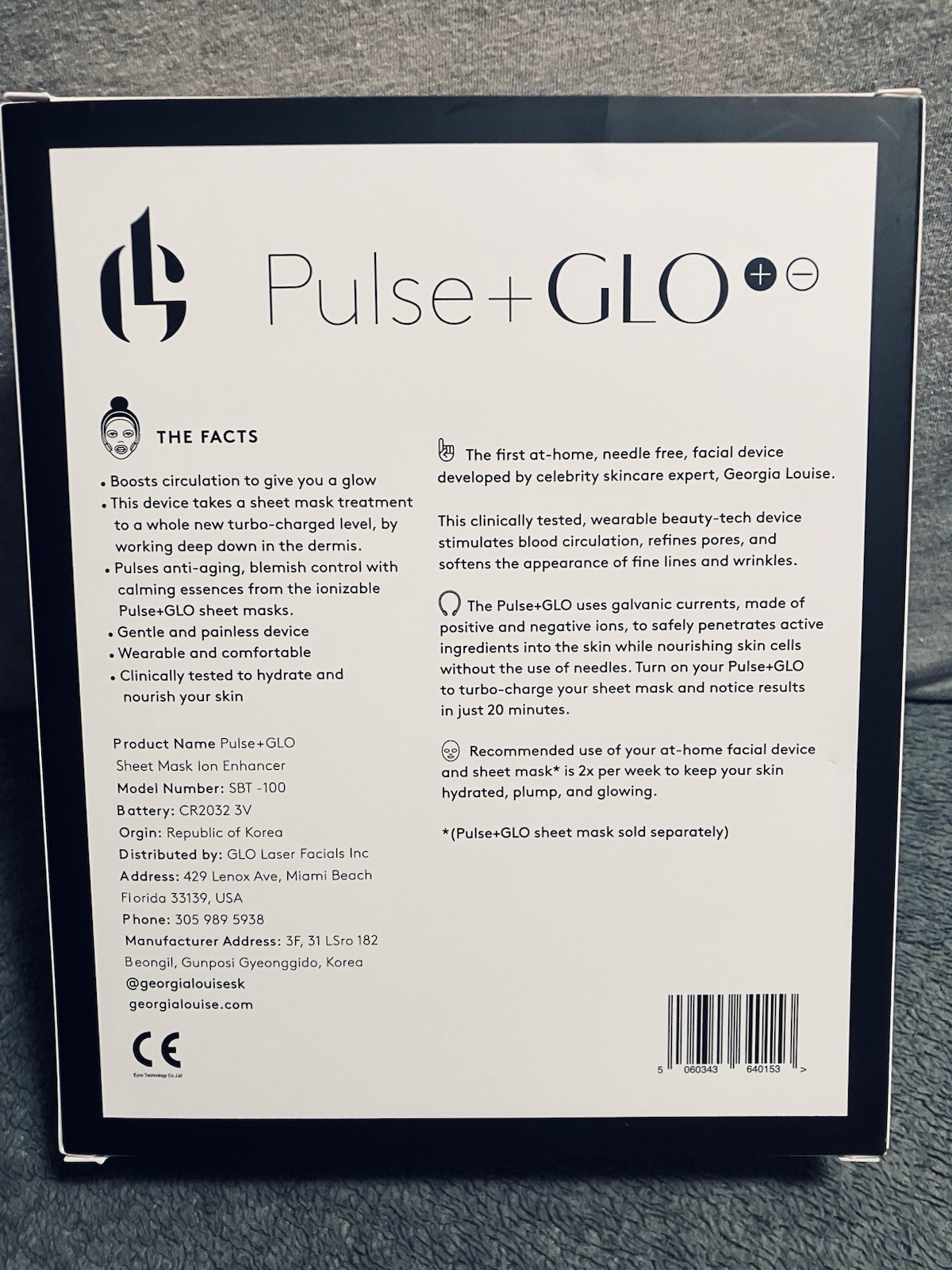 NIB Georgia Louise Pulse+GLO Sheet Mask lon Enhancer Authentic New/Sealed ✅ Out