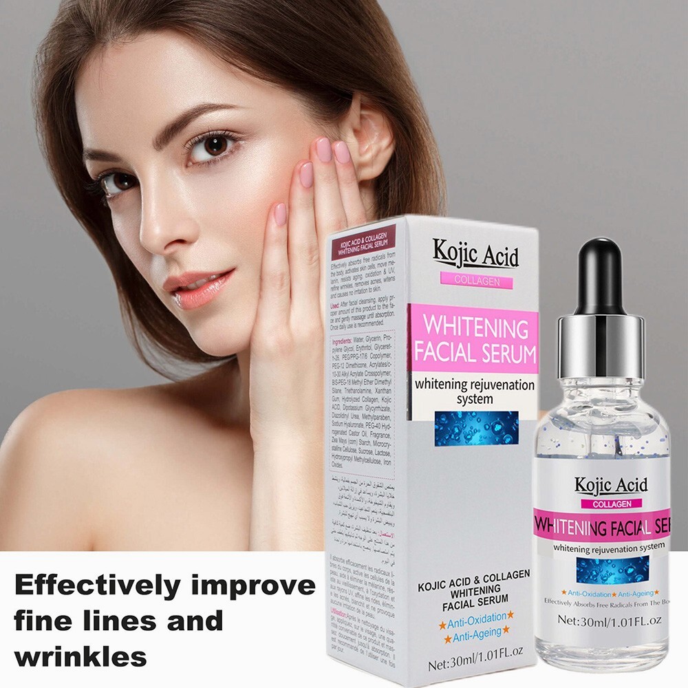 Kojic Acid Collagen Freckles Essence Whitening Moisturizing Facial Serum