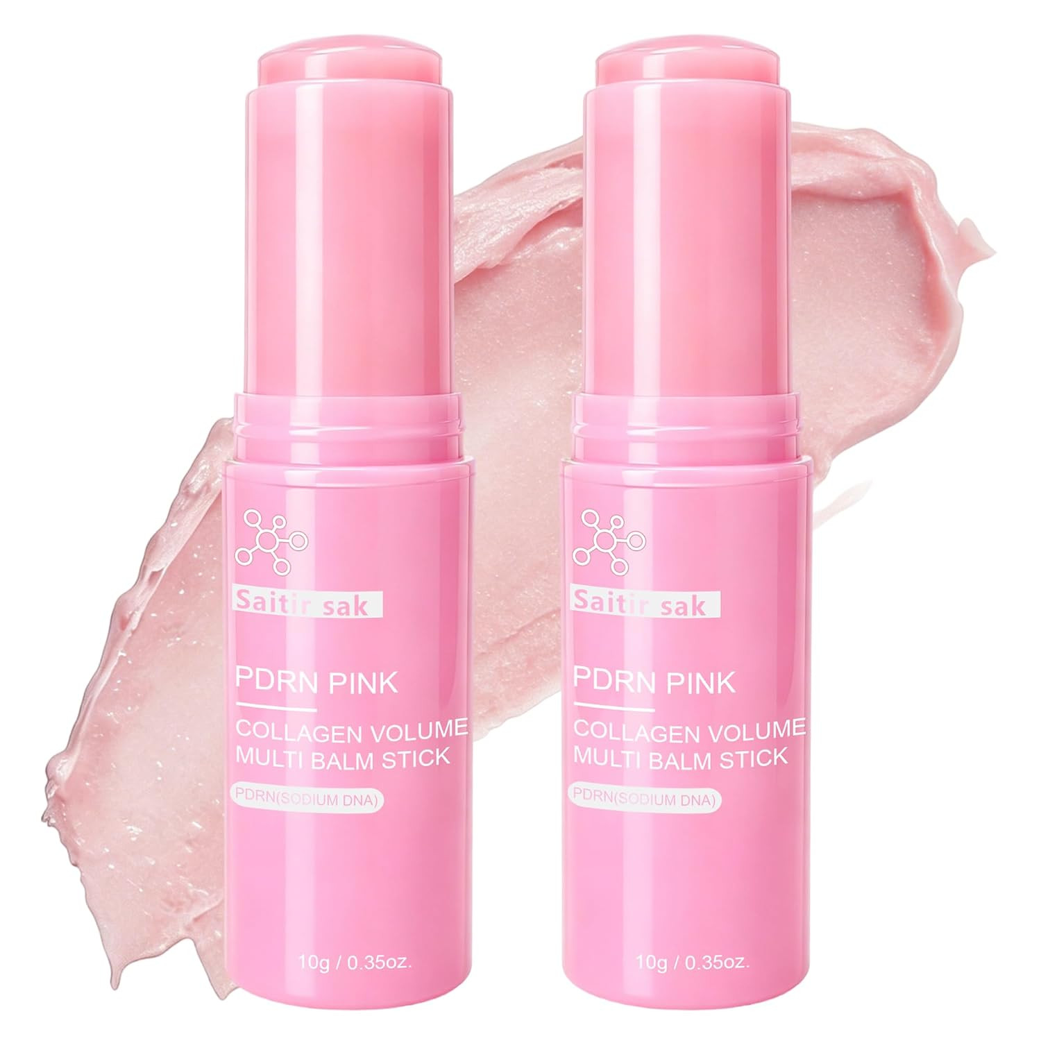 2PCS PDRN Pink Collagen Volume Multi Balm Stick – Hydrating Balm Eye Cream Make