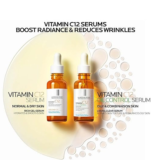 La Roche-Posay Pure 12% Vitamin C Serum For Face With Hyaluronic Acid.