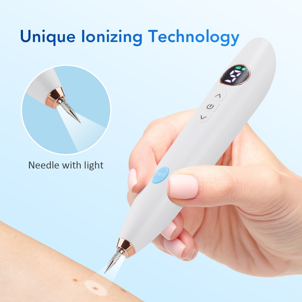 Plasma Pen 9 Level LED Display Skin Tag Mole Wart Freckle Remover Acne Removal