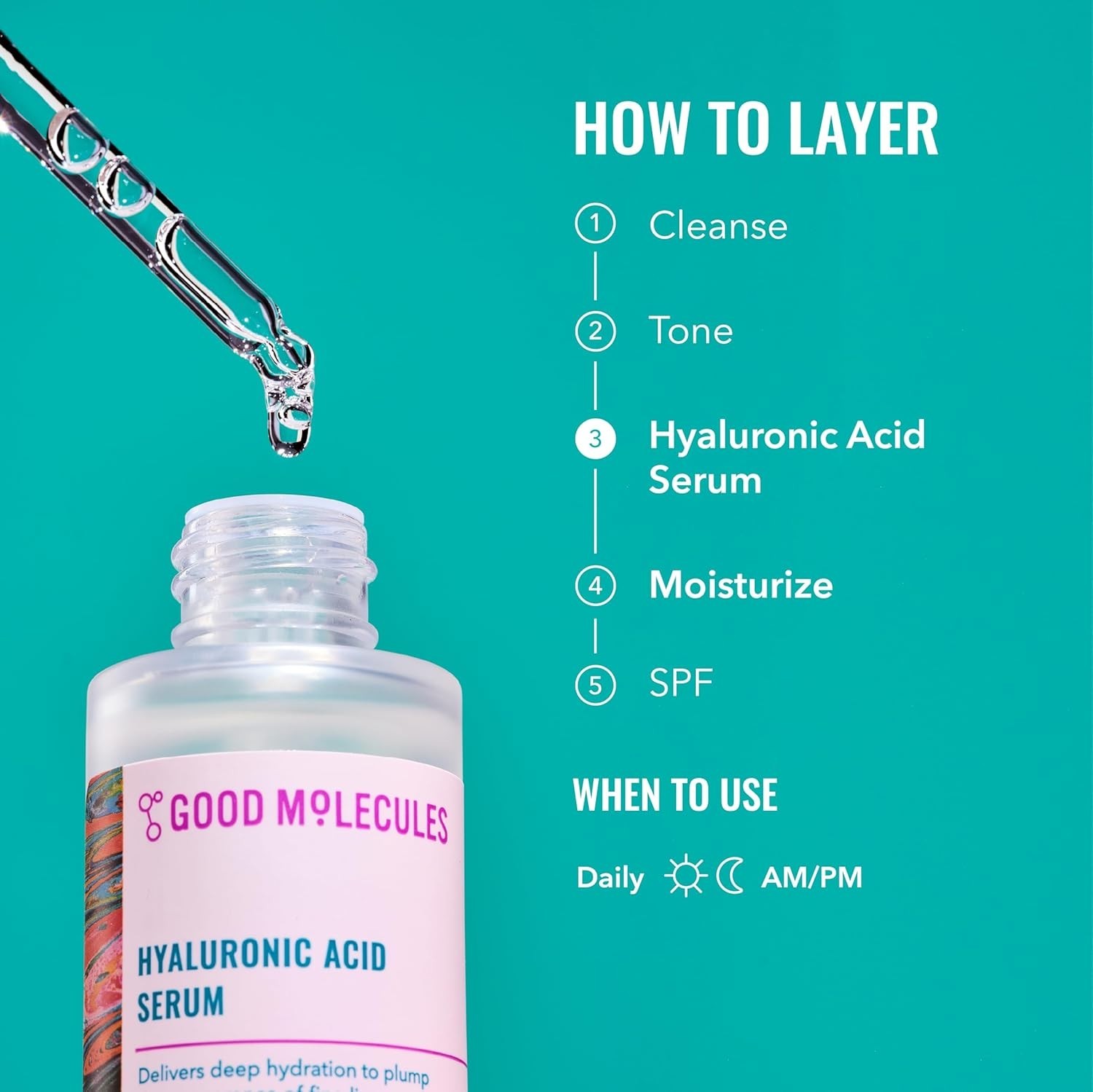 Good Molecules Hyaluronic Acid Serum – 1% Hyaluronic Acid Non-greasy