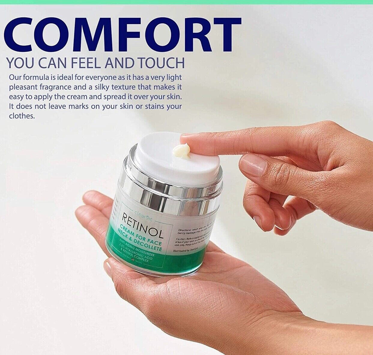 Retinol Cream for Face & Neck Collagen Moisturizer Hyaluronic Acid Women Men USA
