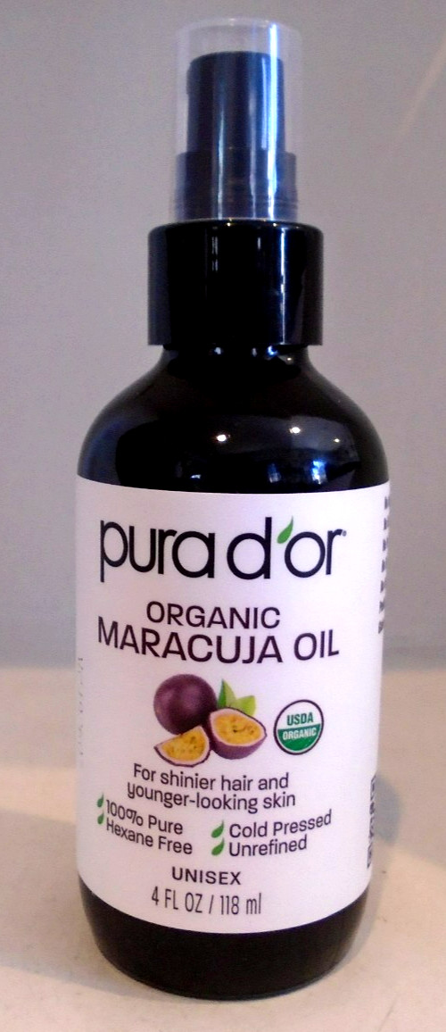 PURA D’OR Organic Maracuja Oil – Passion Fruit Seed Oil for shiny hair/skin 4 oz