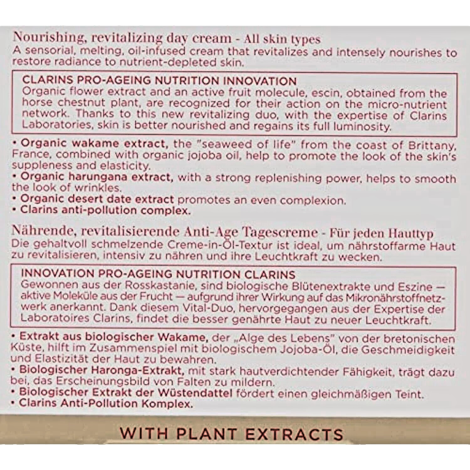 CLARINS NUTRI-LUMIERE JOUR, NOURISHING REVITALIZING DAY CREAM 1.6 OZ NEW SEALED