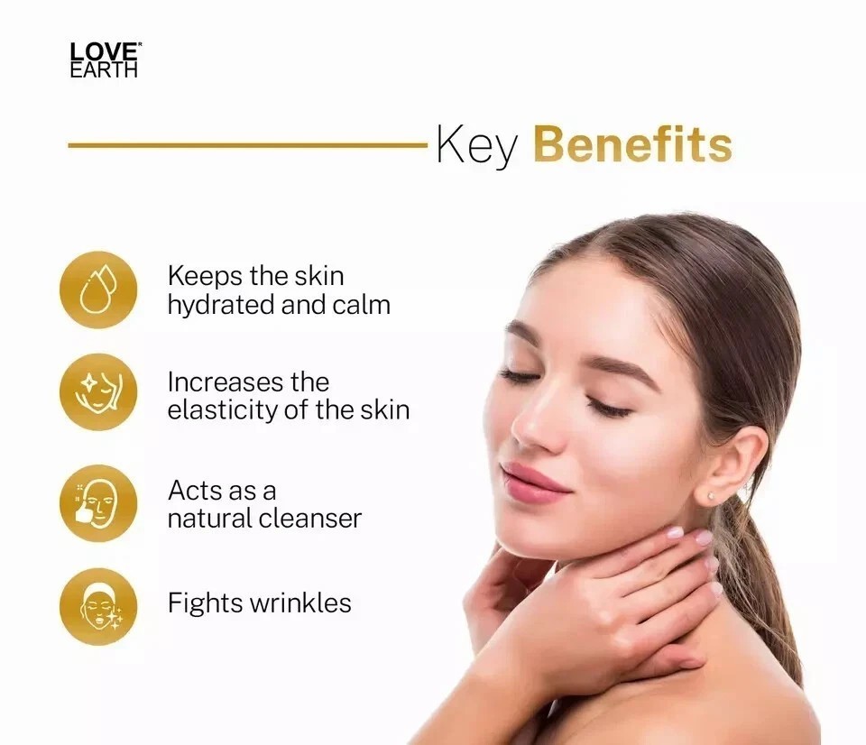 Love Earth 24K Gold Glass Face Oil for Skin Brightening Anti-Aging 30ml
