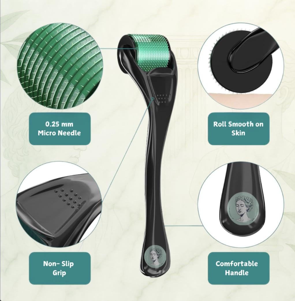 Black Derma Roller – Microneedle Derma Roller for Men & Women – 0.25Mm – for Fac