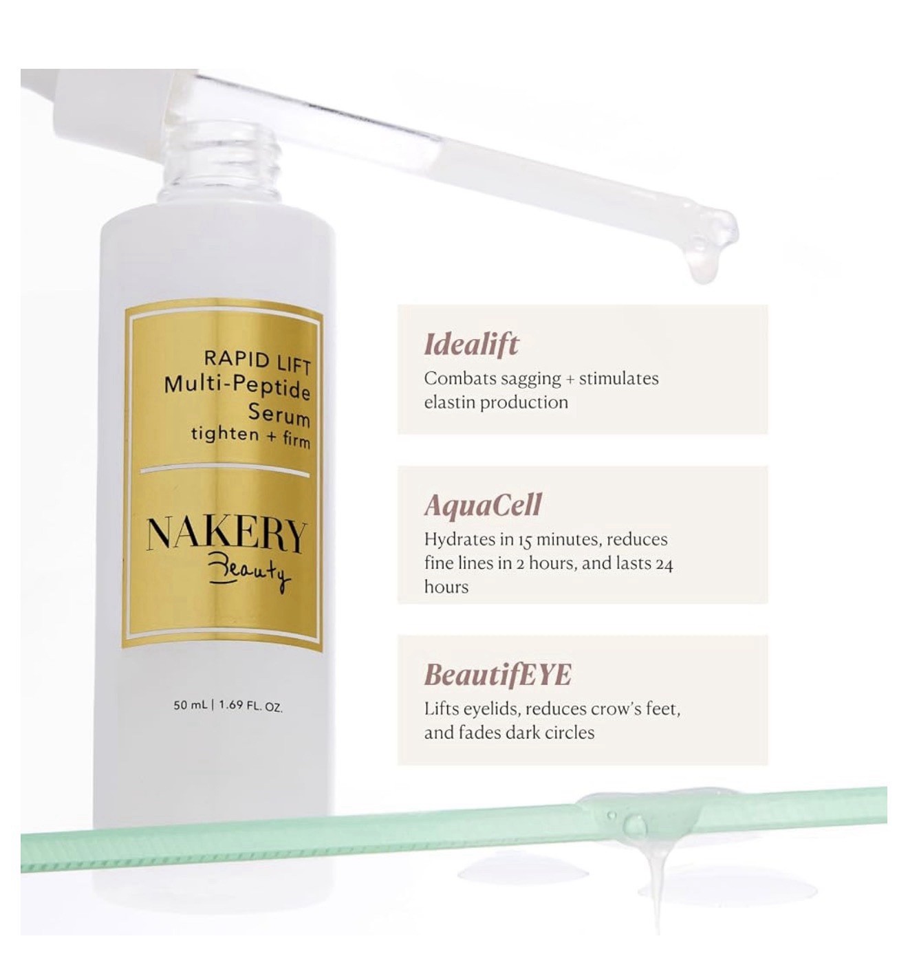 Nakery Beauty Rapid Lift Multi-Peptide Serum Tighten + Firm 1.69 fl oz