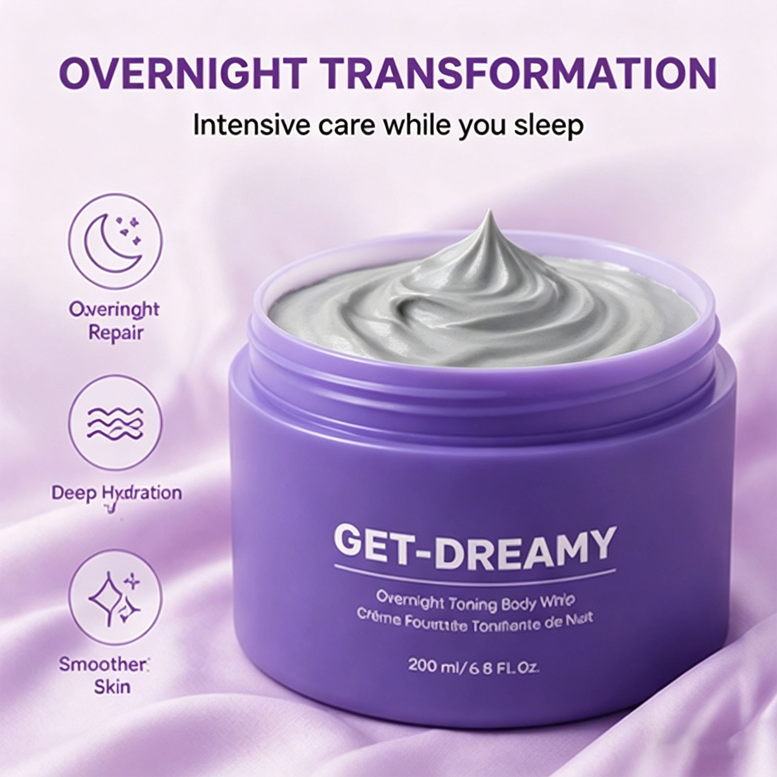 Get-Dreamy Overnight Toning Body Whip – 6.8 fl oz/200 ml New
