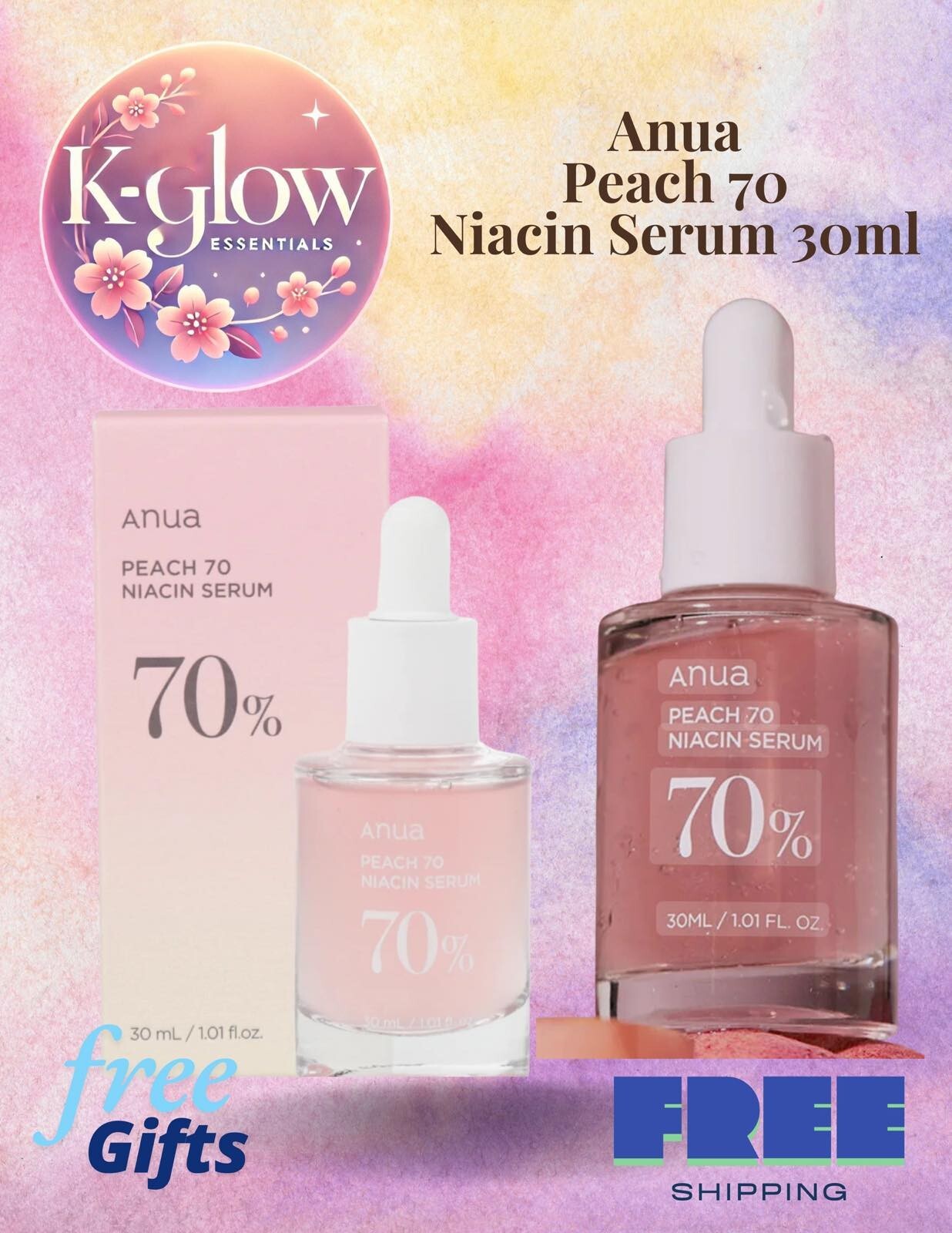 Anua Peach 70% Niacinamide Serum 30ml – Authentic & Trusted U.S. Seller