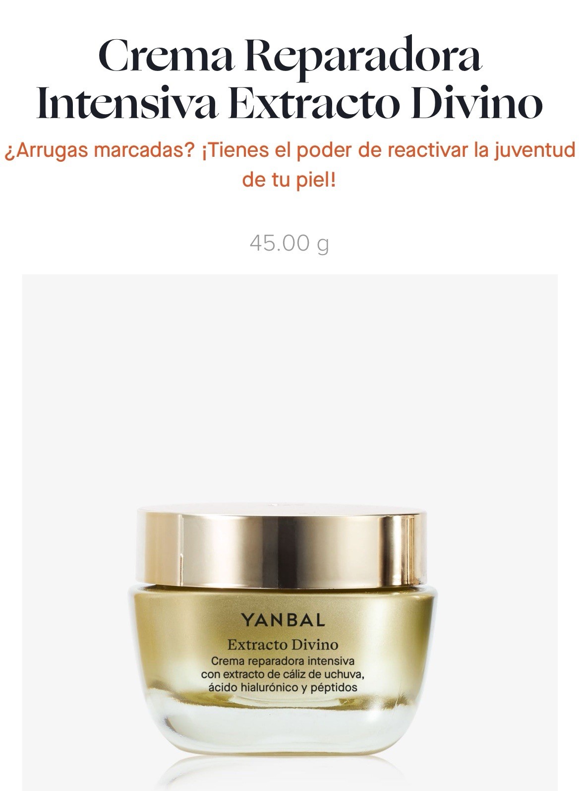 SENTIVA Extracto Divino by Yanbal Intensive Restoring Face Cream