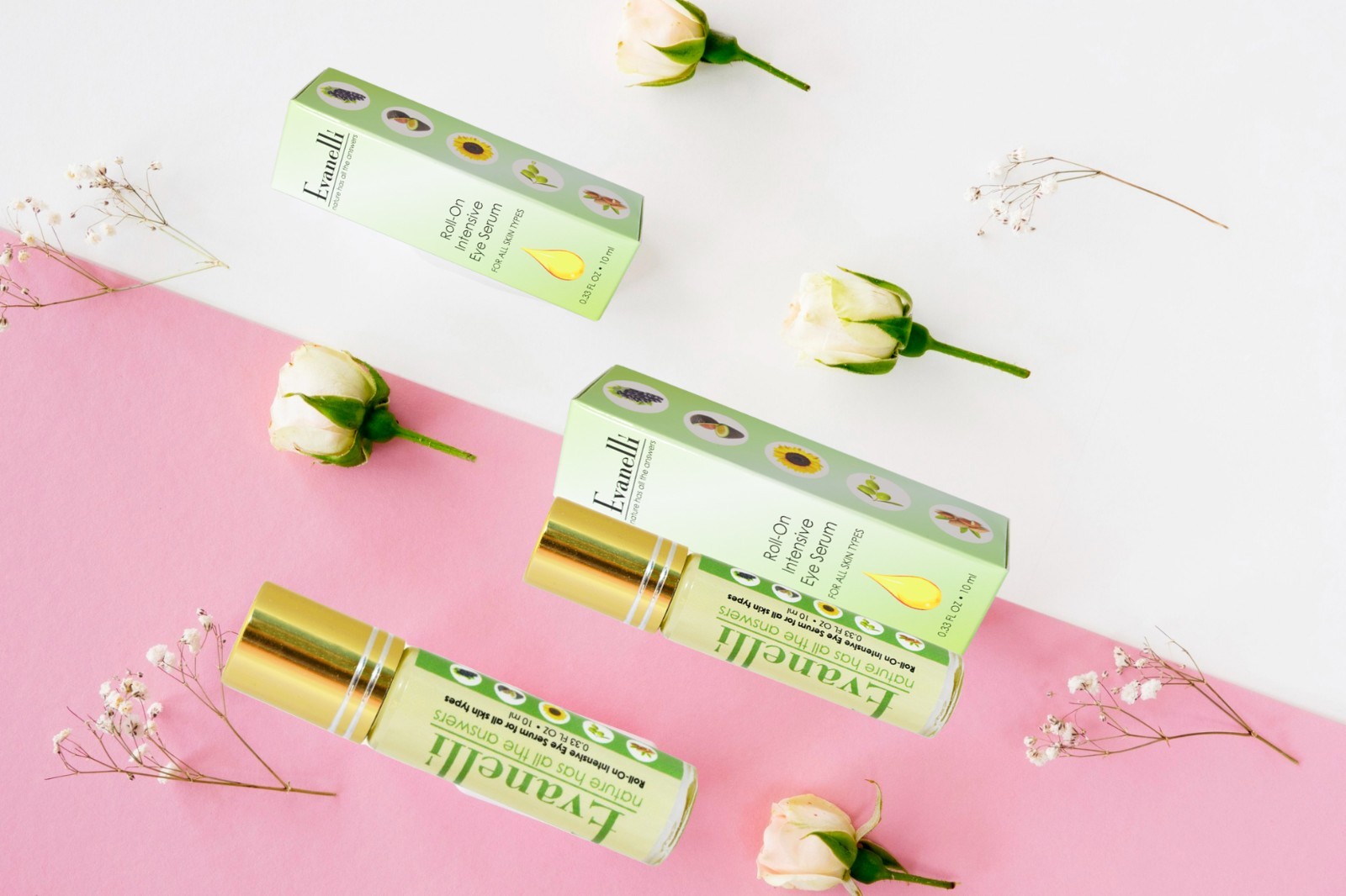 Evanelli Multi-Use Intensive Serum|Deep Hydration, Cooling Rollerball applicator