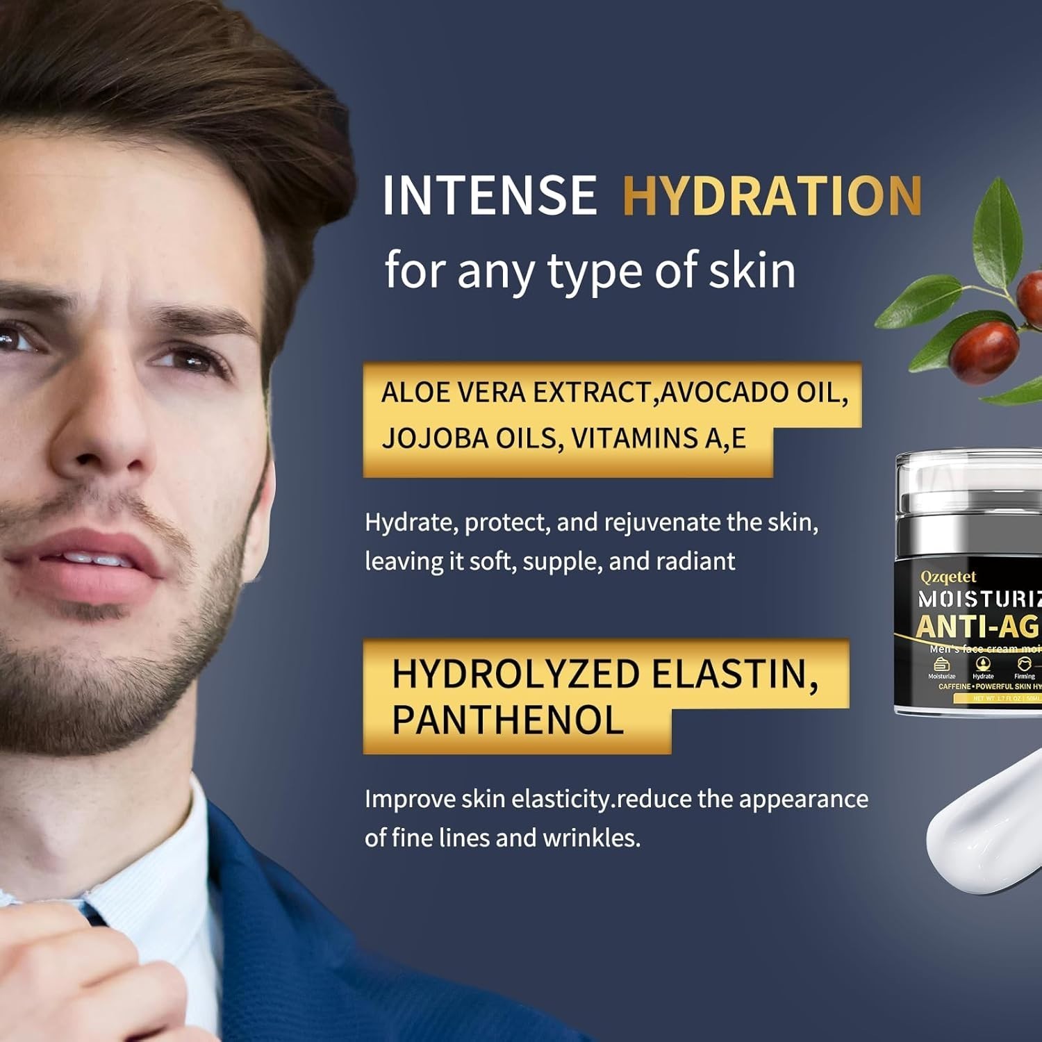 Crema Hidratante Colageno Antiarrugas Reafirma Cara Hombre Anti-Aging Face Cream